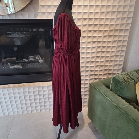 Anthropologie Burgundy Midi Dress - Picture 4 of 6